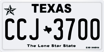 TX license plate CCJ3700