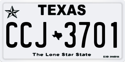 TX license plate CCJ3701