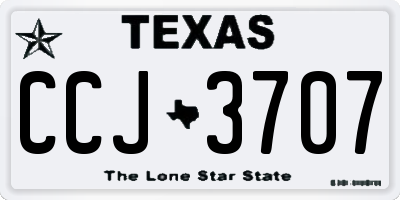 TX license plate CCJ3707