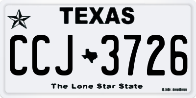 TX license plate CCJ3726