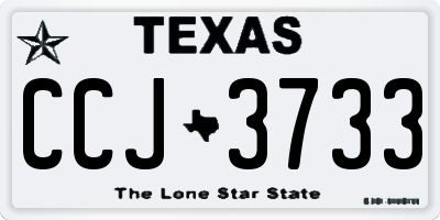 TX license plate CCJ3733