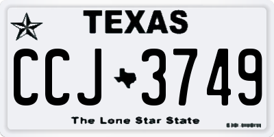 TX license plate CCJ3749