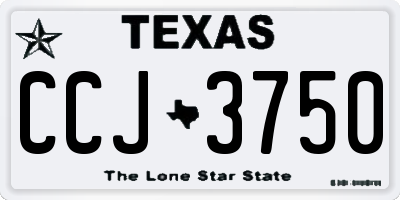 TX license plate CCJ3750