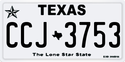 TX license plate CCJ3753