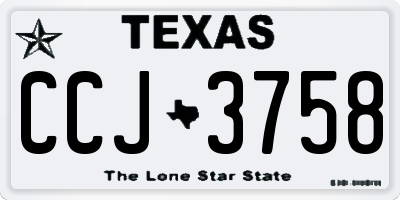 TX license plate CCJ3758