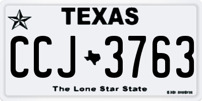TX license plate CCJ3763