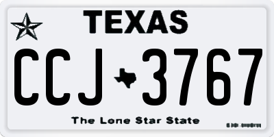 TX license plate CCJ3767