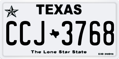 TX license plate CCJ3768