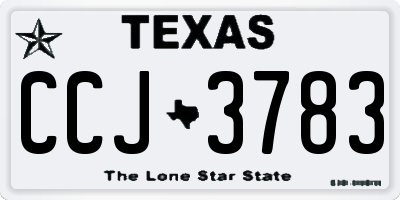 TX license plate CCJ3783