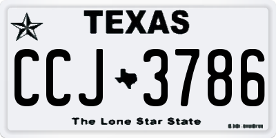 TX license plate CCJ3786
