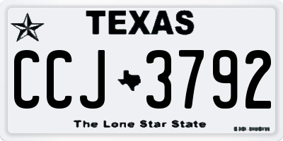 TX license plate CCJ3792