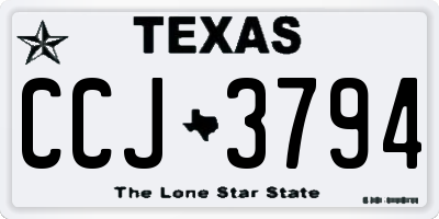 TX license plate CCJ3794