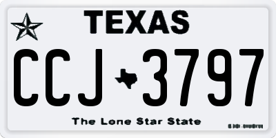 TX license plate CCJ3797
