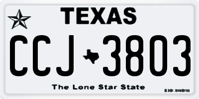 TX license plate CCJ3803