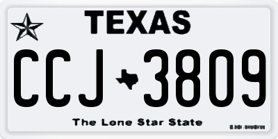 TX license plate CCJ3809