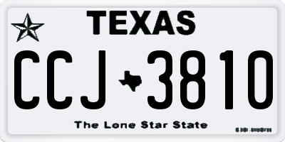 TX license plate CCJ3810