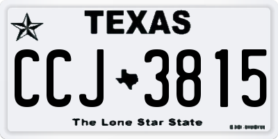 TX license plate CCJ3815