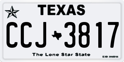 TX license plate CCJ3817