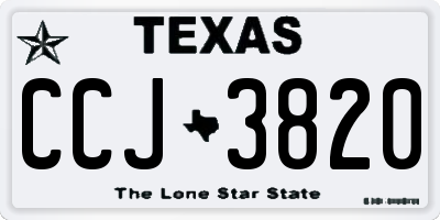 TX license plate CCJ3820