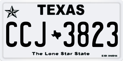 TX license plate CCJ3823
