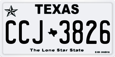 TX license plate CCJ3826