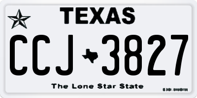 TX license plate CCJ3827