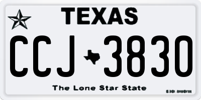 TX license plate CCJ3830