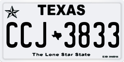 TX license plate CCJ3833
