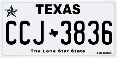 TX license plate CCJ3836