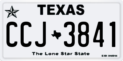 TX license plate CCJ3841