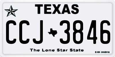 TX license plate CCJ3846