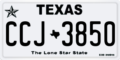 TX license plate CCJ3850