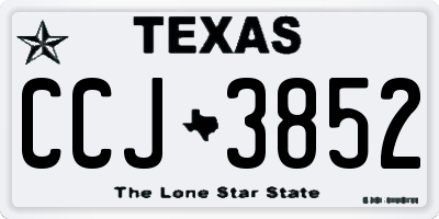 TX license plate CCJ3852