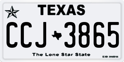 TX license plate CCJ3865
