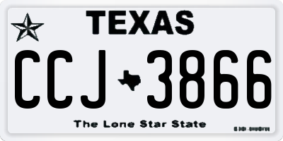 TX license plate CCJ3866