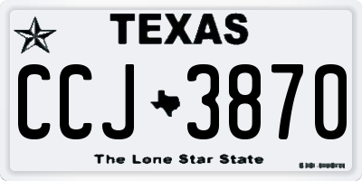 TX license plate CCJ3870