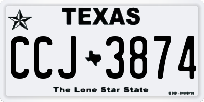 TX license plate CCJ3874