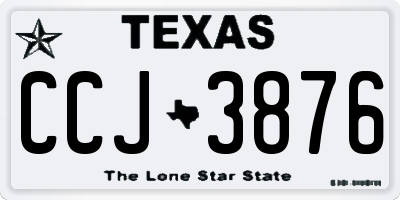 TX license plate CCJ3876