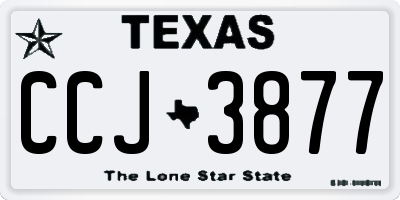 TX license plate CCJ3877
