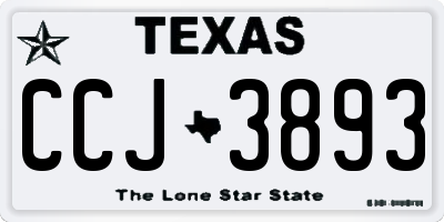 TX license plate CCJ3893