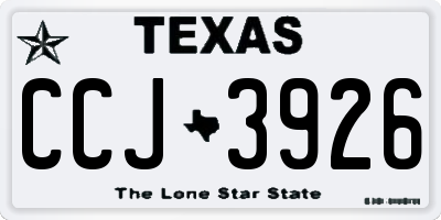 TX license plate CCJ3926