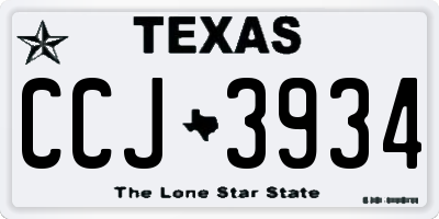 TX license plate CCJ3934