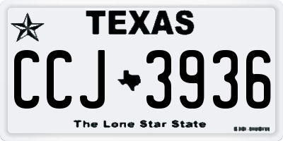 TX license plate CCJ3936