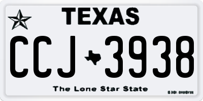 TX license plate CCJ3938