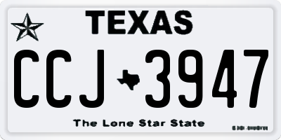 TX license plate CCJ3947