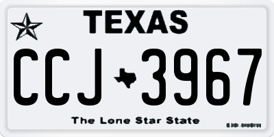 TX license plate CCJ3967