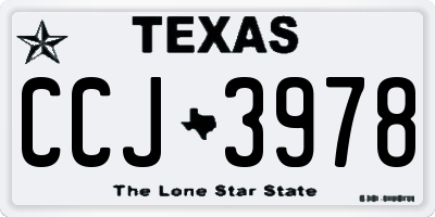 TX license plate CCJ3978