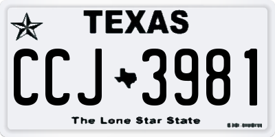 TX license plate CCJ3981