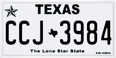 TX license plate CCJ3984