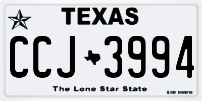 TX license plate CCJ3994